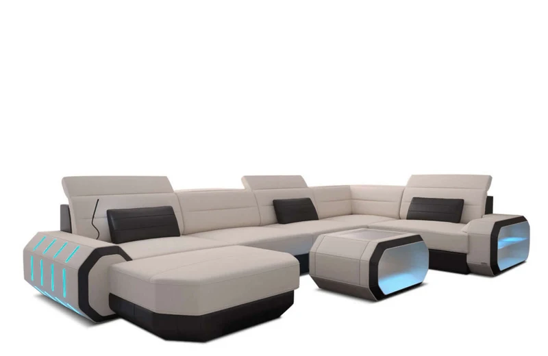 Wohnlandschaft Roma U-Form aus Stoff