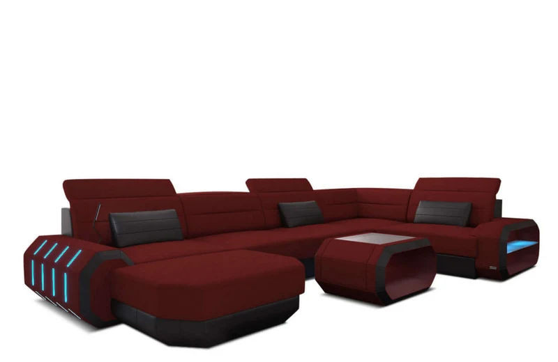 Wohnlandschaft Roma U-Form aus Stoff