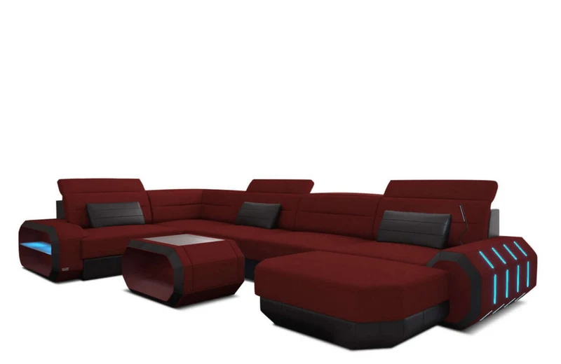 Wohnlandschaft Roma U-Form aus Stoff