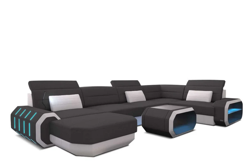 Wohnlandschaft Roma U-Form aus Stoff