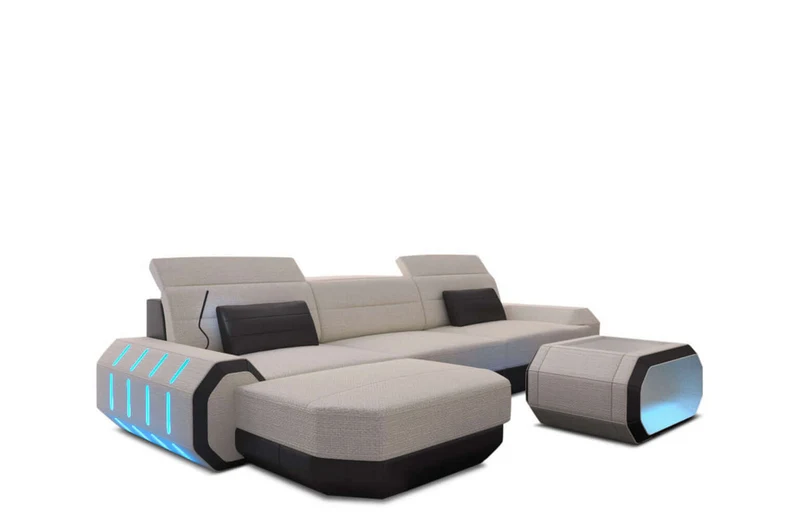 Couch Roma L-Form in Stoff