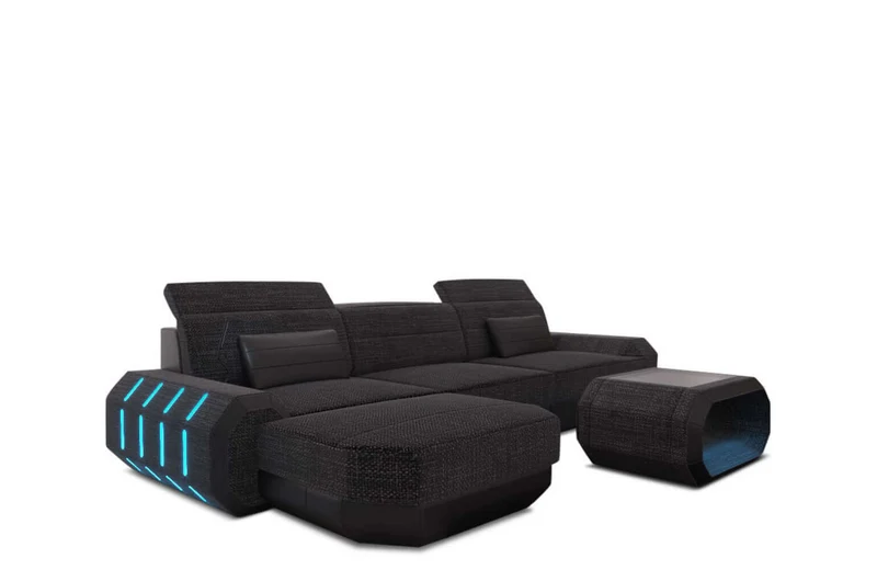 Couch Roma L-Form in Stoff