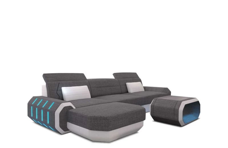 Couch Roma L-Form in Stoff