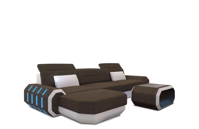 Couch Roma L-Form in Stoff