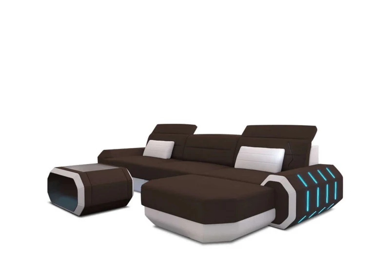 Couch Roma L-Form in Stoff
