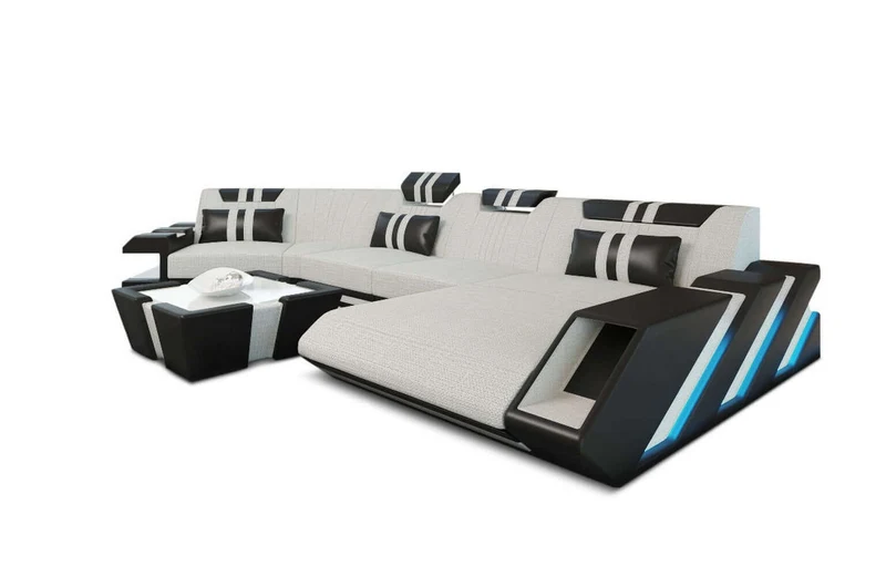 Sofa Apollonia C-Form in Stoff