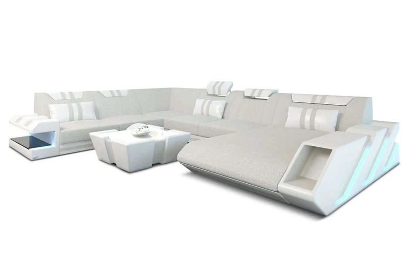XXL Stoff Wohnlandschaft Apollonia U-Form