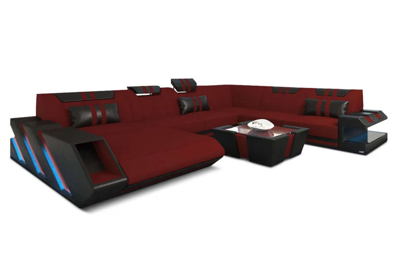 XXL Stoff Wohnlandschaft Apollonia U-Form