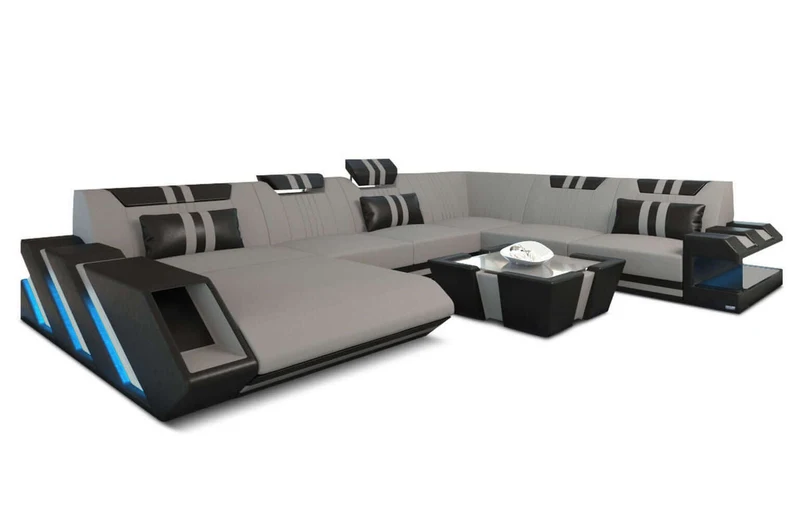 XXL Stoff Wohnlandschaft Apollonia U-Form