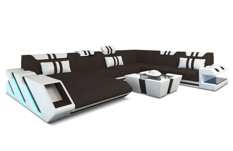 XXL Stoff Wohnlandschaft Apollonia U-Form