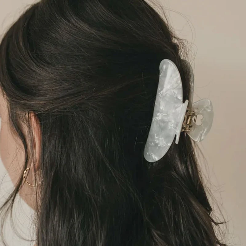 Eulenschnitt Haarspange Maxi Herz pearl