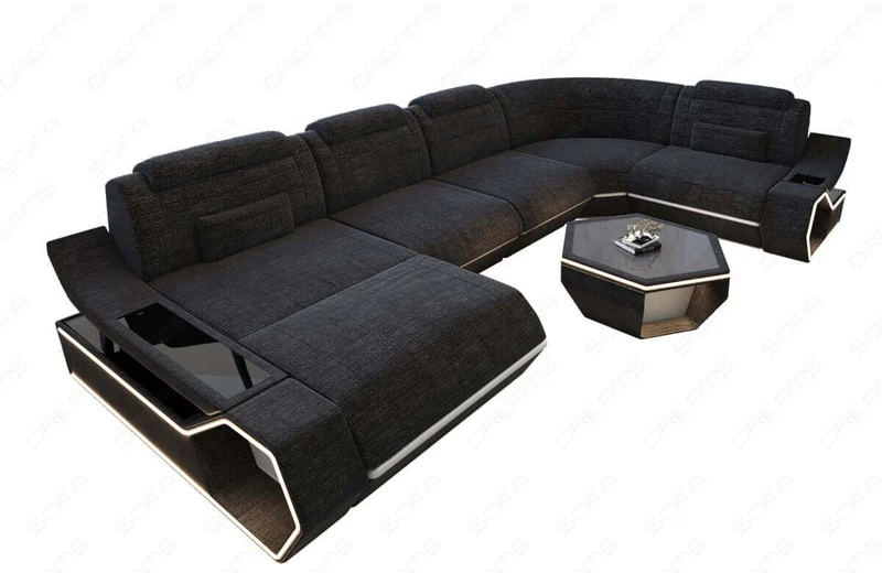 Wohnlandschaft Toscano U-Form aus Stoff