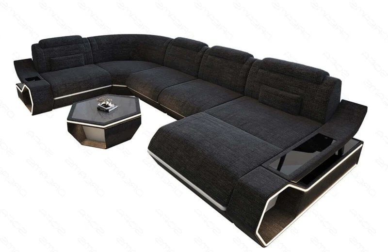Wohnlandschaft Toscano U-Form aus Stoff