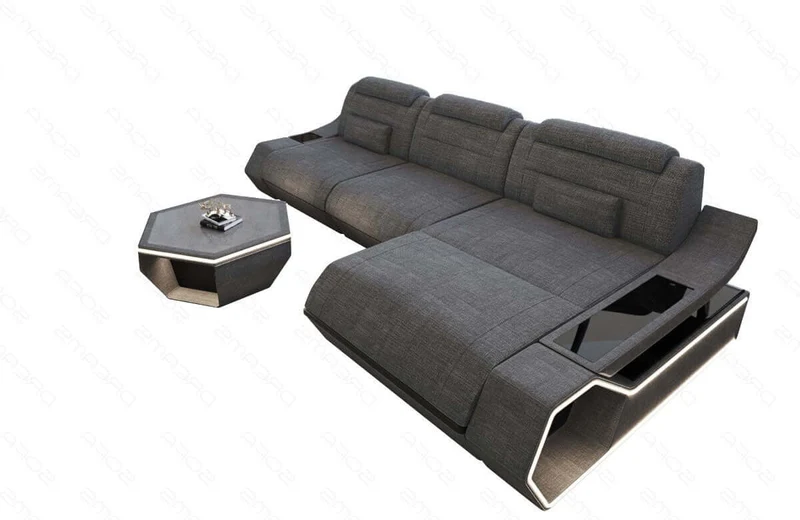 Couch Toscano L-Form in Stoff