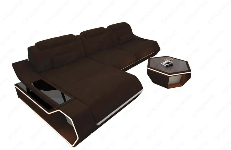 Couch Toscano L-Form in Stoff