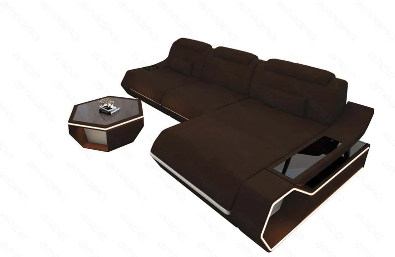 Couch Toscano L-Form in Stoff