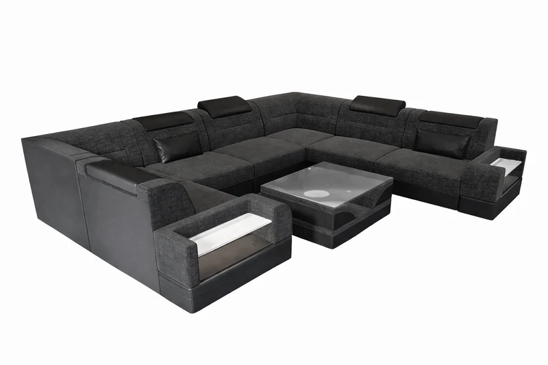 Wohnlandschaft Trivento U-Form aus Stoff