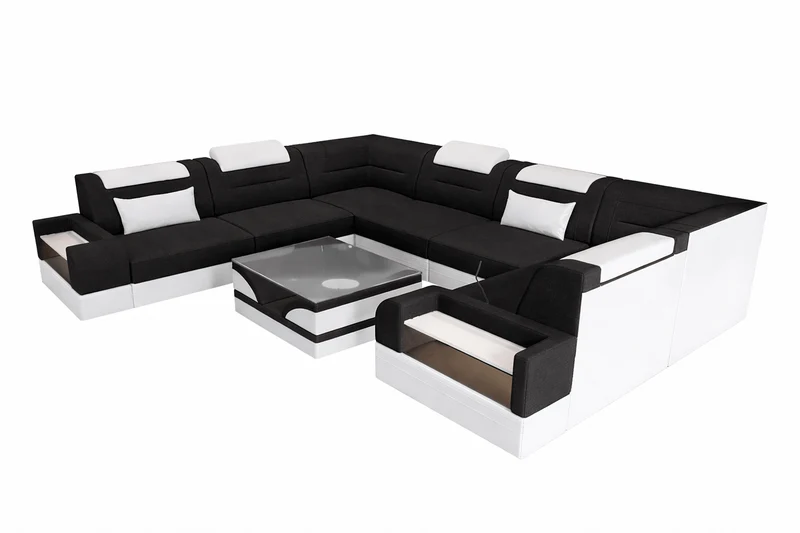 Wohnlandschaft Trivento U-Form aus Stoff