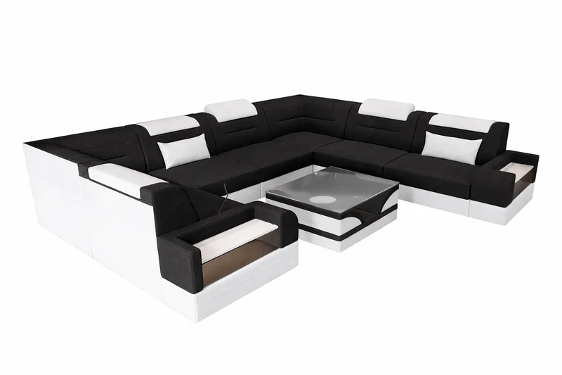 Wohnlandschaft Trivento U-Form aus Stoff