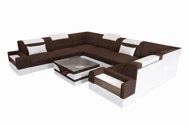 Wohnlandschaft Trivento U-Form aus Stoff