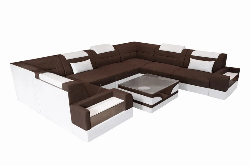 Wohnlandschaft Trivento U-Form aus Stoff