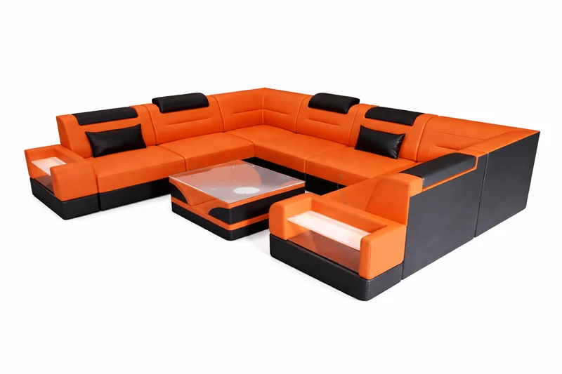 Wohnlandschaft Trivento U-Form aus Stoff