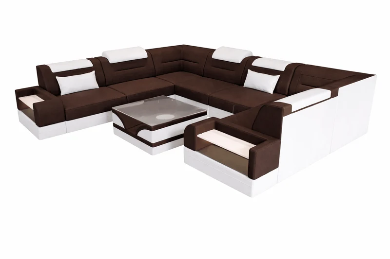 Wohnlandschaft Trivento U-Form aus Stoff