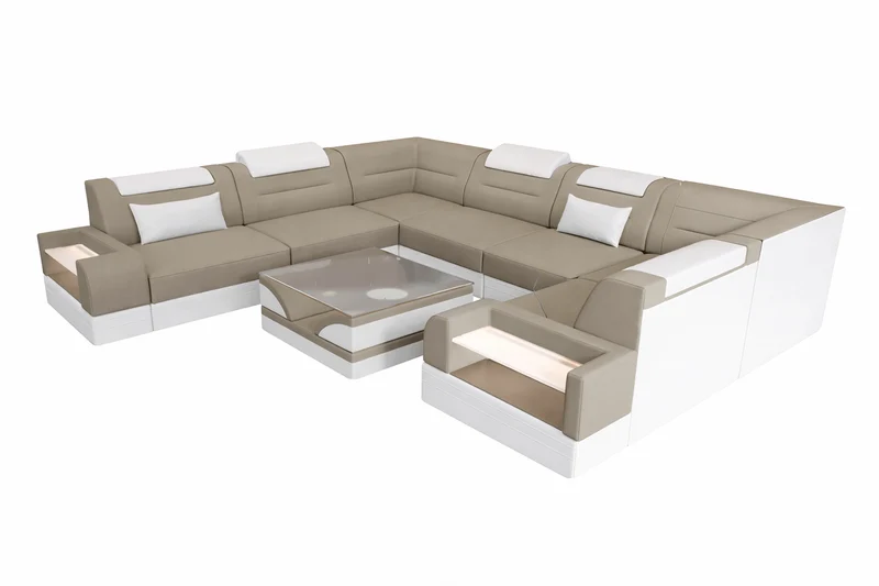 Wohnlandschaft Trivento U-Form aus Stoff