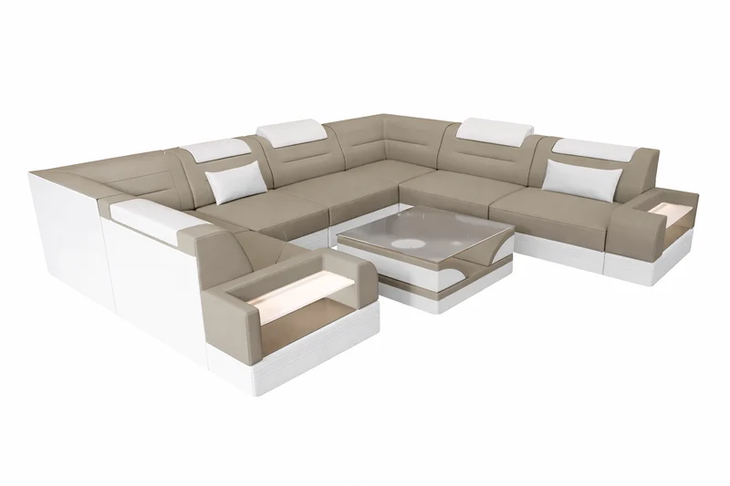 Wohnlandschaft Trivento U-Form aus Stoff