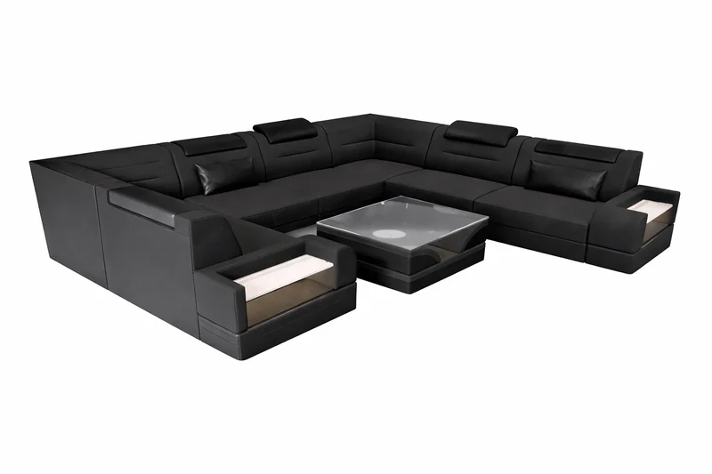 Wohnlandschaft Trivento U-Form aus Stoff