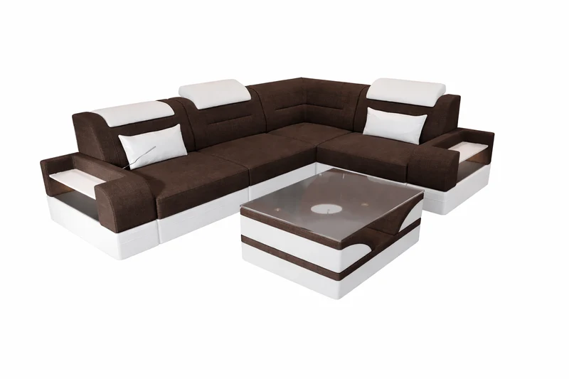 Couch Trivento L-Form in Stoff Kurz