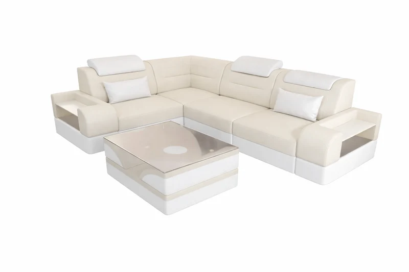 Couch Trivento L-Form in Stoff Kurz