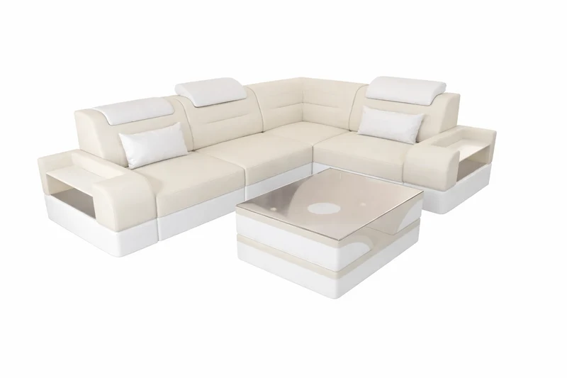 Couch Trivento L-Form in Stoff Kurz