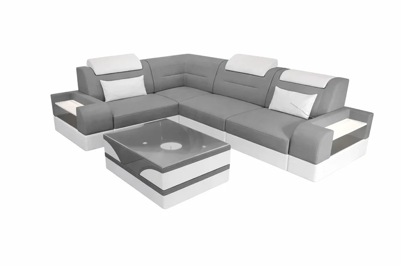 Couch Trivento L-Form in Stoff Kurz