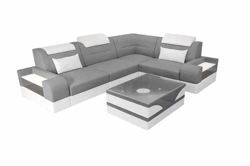 Couch Trivento L-Form in Stoff Kurz