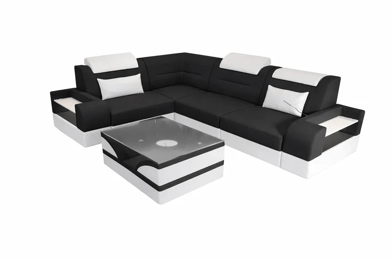 Couch Trivento L-Form in Stoff Kurz