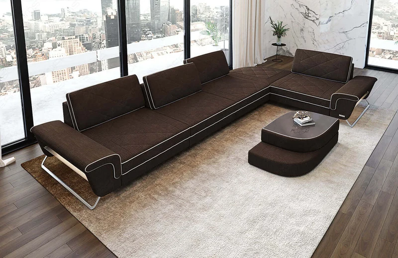 Stoff Ecksofa Rotello L-Form
