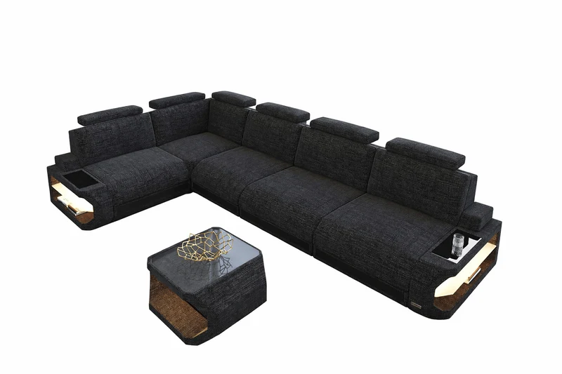Ecksofa Siena Lang L-Form aus Stoff