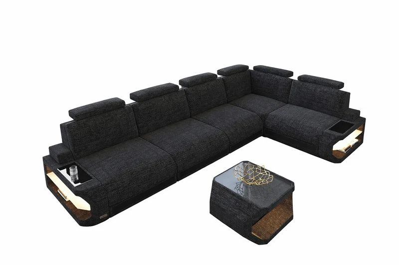 Ecksofa Siena Lang L-Form aus Stoff