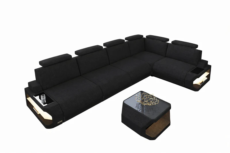 Ecksofa Siena Lang L-Form aus Stoff
