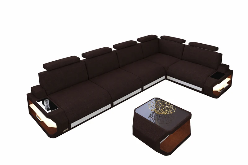 Ecksofa Siena Lang L-Form aus Stoff