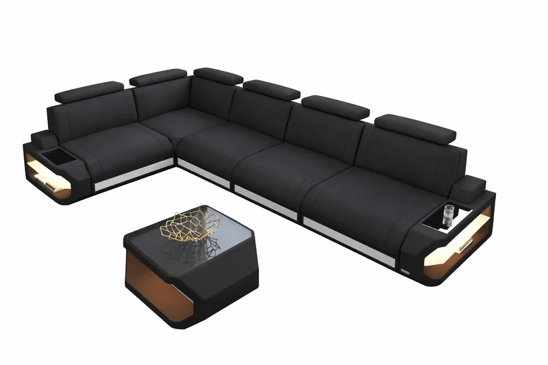Ecksofa Siena Lang L-Form aus Stoff
