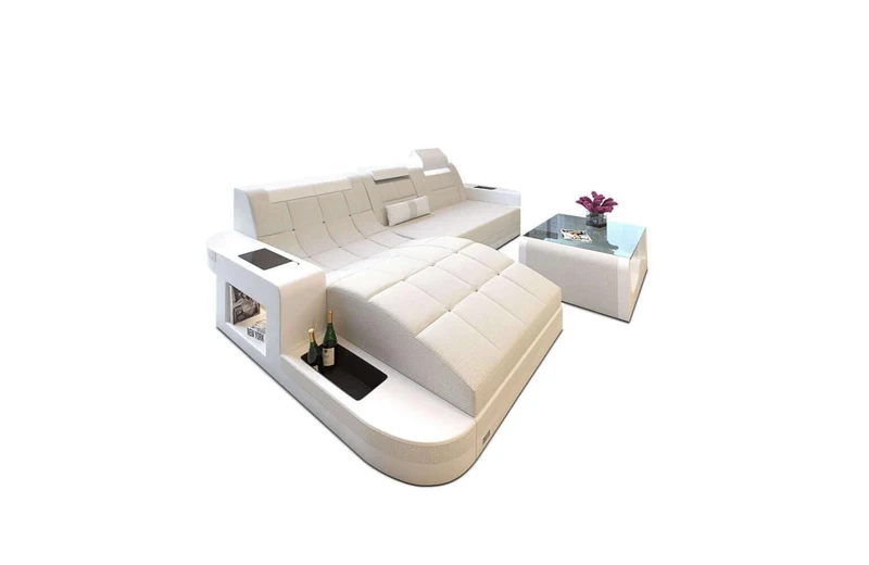 Couch Wave L-Form in Stoff