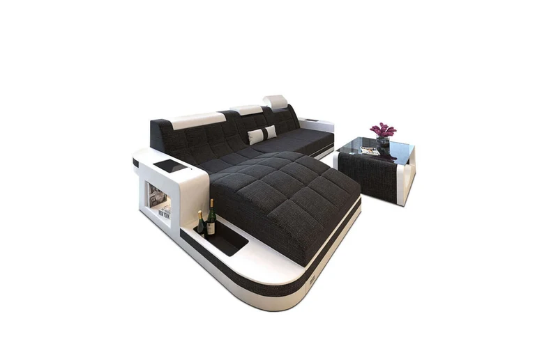 Couch Wave L-Form in Stoff