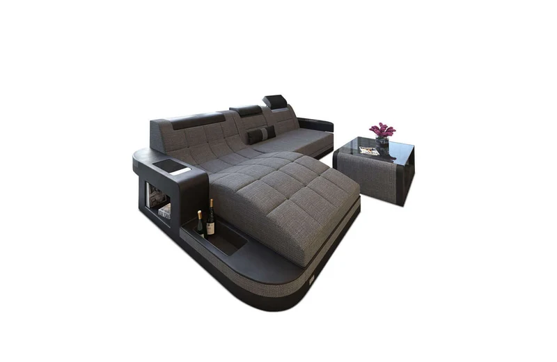 Couch Wave L-Form in Stoff