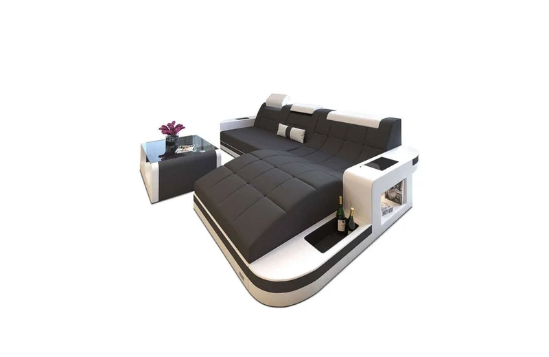 Couch Wave L-Form in Stoff