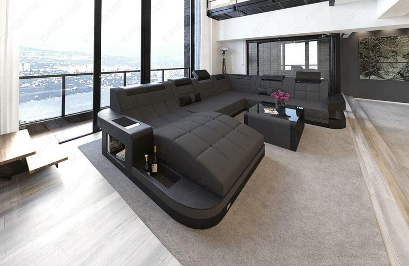 Wohnlandschaft Wave XXL U-Form in Stoff