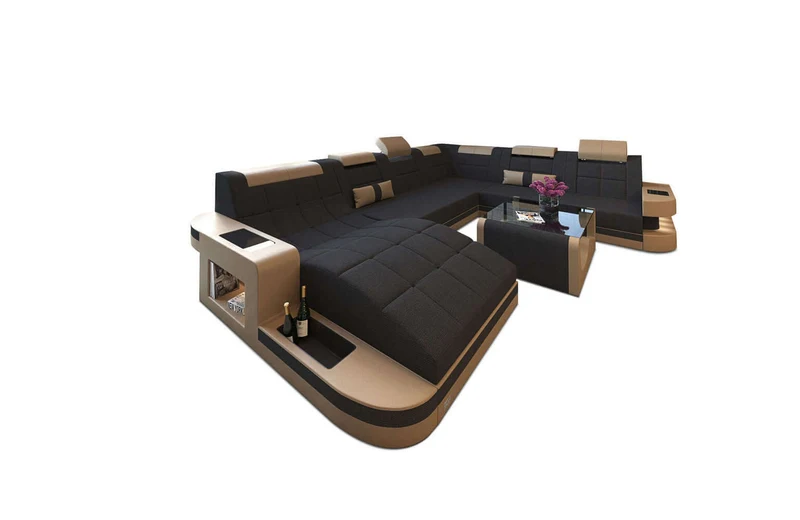 Wohnlandschaft Wave XXL U-Form in Stoff