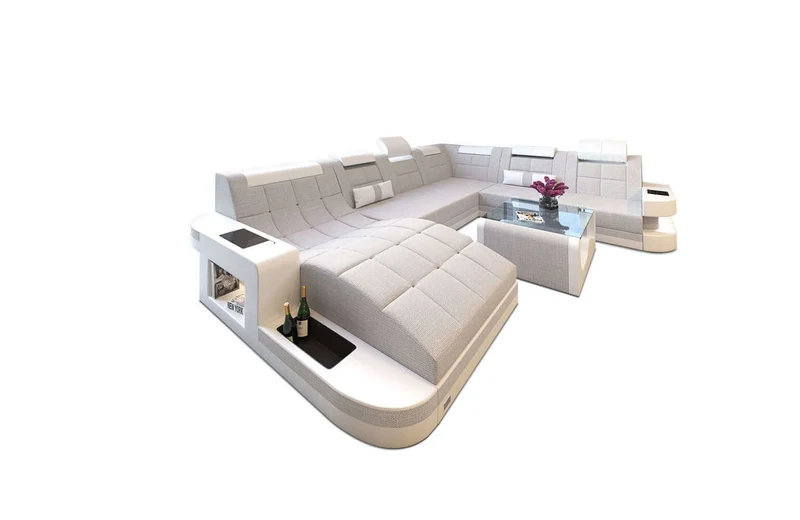 Wohnlandschaft Wave XXL U-Form in Stoff