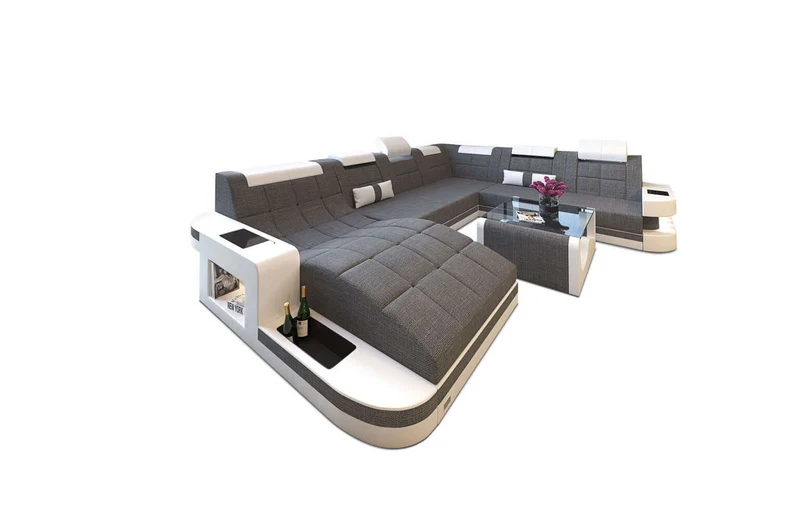 Wohnlandschaft Wave XXL U-Form in Stoff